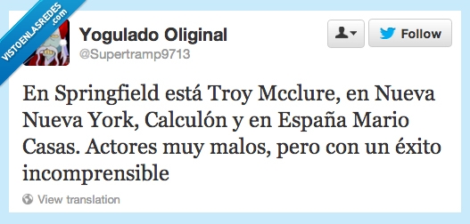 mario casas,actor,pesimo,muy pesimo,en serio es actor?,los simpson,troy mcclure,futurama