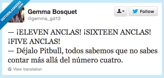 twitter,pitbull,contar,eleven anclas,chiste malo,nuemros,ingles,cuatro
