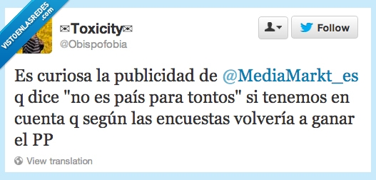 mediamarkt,publicidad,humor,pais,tontos,intencion,voto,encuesta,ganar,pp