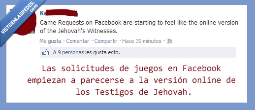 testigos de jehova,solicitud,facebook,juegos
