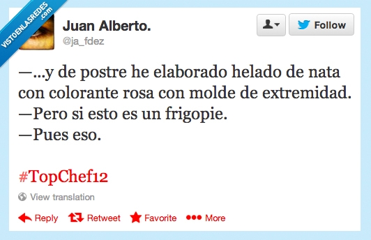 frigo pie,top chef,frigopie,helado,nata,colorante,rosa,extremidad