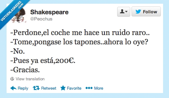 coche,ruido,tapones,estafar,oir,raro,tapar,mecanico,200 euros