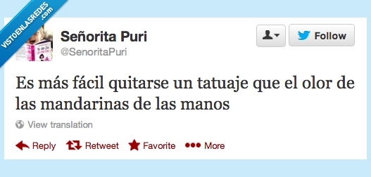 eso si que es jodido,mandarina,oler,quitar,olor,sacar,tatuaje,difícil