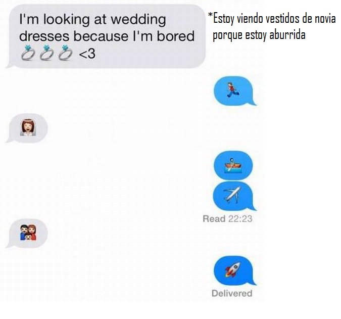 huir,familia,vestidos,novia,avion,cohete,barco