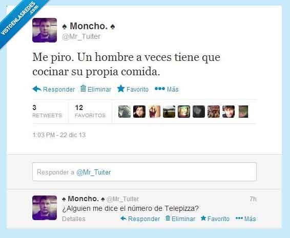 comida,cocinar,telepizza,hombre,telefono,llamar,torpe