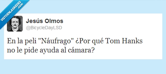 naufrago,tom hanks,pedir,ayuda,camara