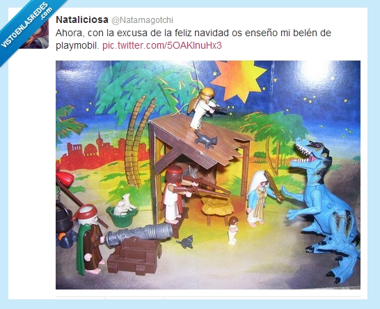 nacimiento,dinosaurios,jesus,feliz navidad!,Navidad,belen,especial,lego,playmobil