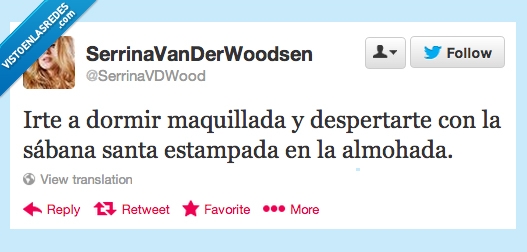 marcar,SerrinaVDW,sabana santa,Maquillaje,cara,manchar