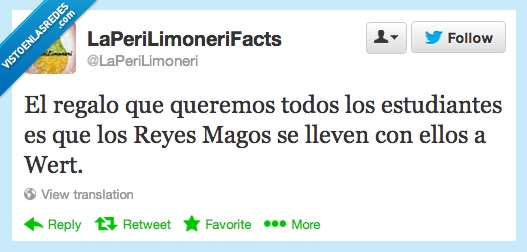 regalo,queremos,todos,estudiantes,reyes magos,wert,llevar