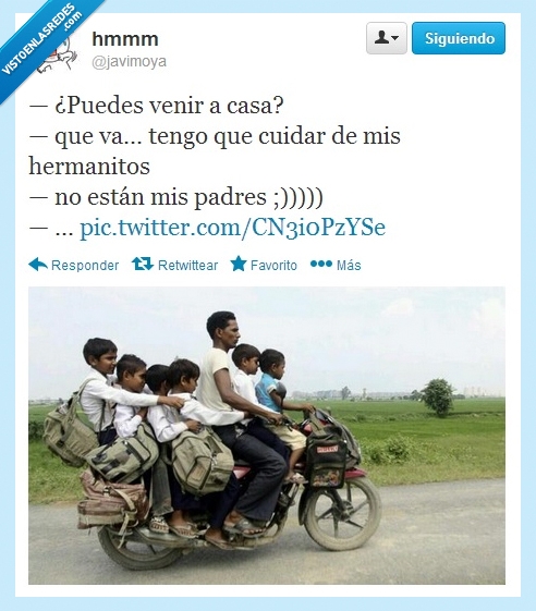 padres,casa,sola,hermanos,siete,moto