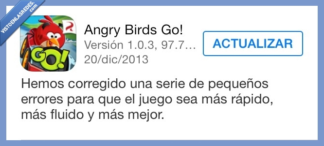 angry birds,error,rapido,actualizacion,iphone,ipad,mas mejor