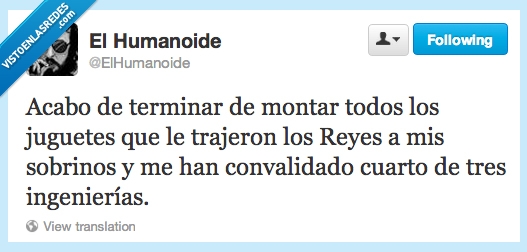 convalidar,montar,sobrino,ingenieria,regalos,navidad,reyes,twitter