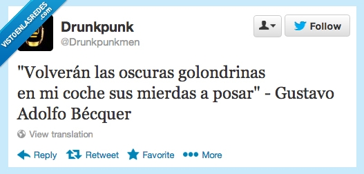 volveran las oscuras golondrinas,tuit,poema,coche,becquer