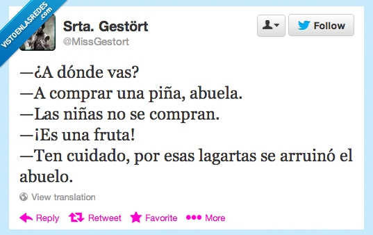 abuela,sorda,piña,comprar,fruta,niña,lagarta