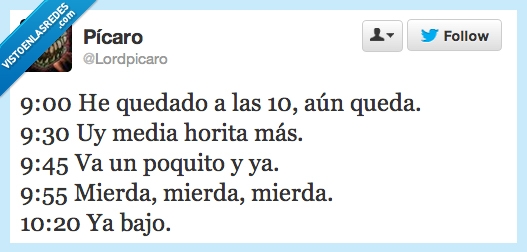 tardon,hora,Tarde,puntual,retraso,quedar,cita