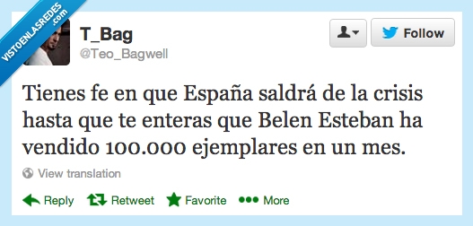 ejemplares,100 mil,vender,esteban,belen,españa,crisis,salir,fe,tener