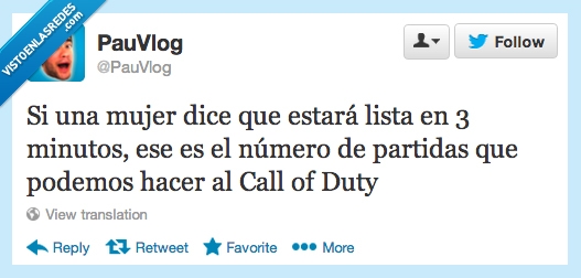 call of duty,partida,minutos,3,tres,lista,dice,mujer