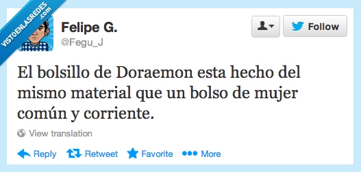 Doraemon,bolso,cierto,infinito,mujeres,tuit,espacio,grande,cabe,entrar