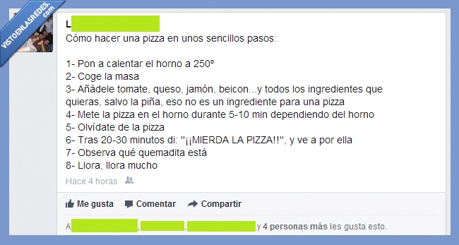 horno,olvidar,quemar,facebook,llorar,pizza,estados