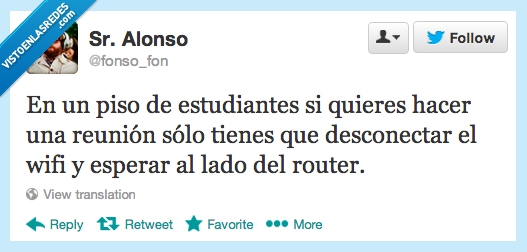 reunion,piso,estudiantes,apagar,router,internet,esperar,desconectar