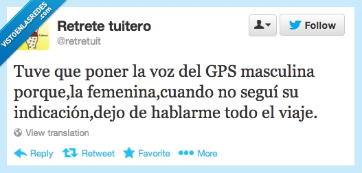 poner,voz,gps,masculina,hombre,mujer,indicacion,seguir,ignorar,viaje,dejo,dejar,hablar