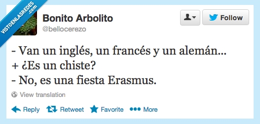 fiesta,alemán chiste,inglés,francés,erasmus