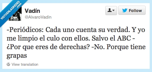 periódico,grapas,verdad,limpiar,ABC,derechas