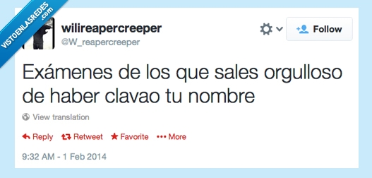 exámenes,orgullo,nombre,suspender,orgulloso,haber clavado