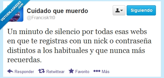 nick,minuto,silencio,olvidar,web,registrar,contraseña,diferente