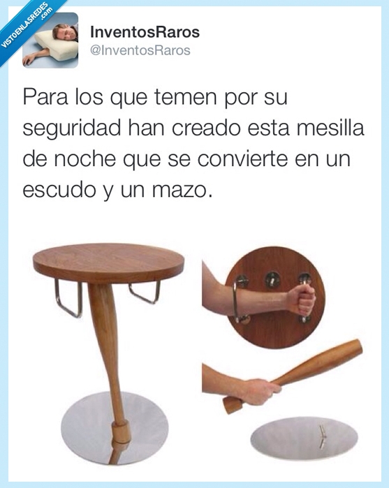 seguridad,escudo,bate,mesa,noche,mesita