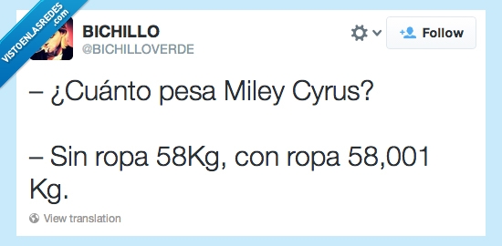 cuánto,pesa,Miley Cyrus,con,sin,ropa