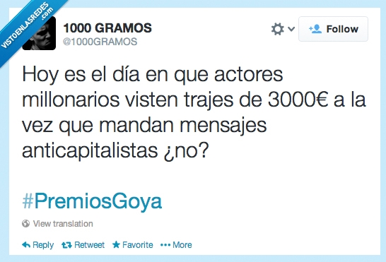 premios,anticapitalista,actores,millonarios,trajes,caros,mensajes,Goya