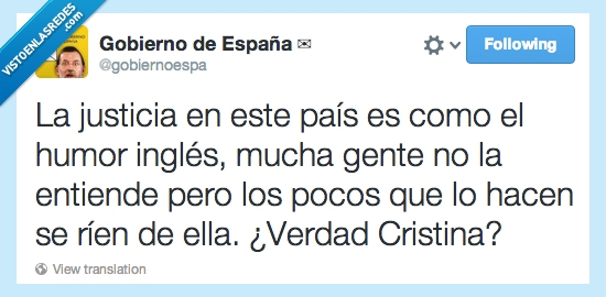 Cristina,ingles,humor,Infanta,reir,española,justicia,entender