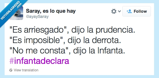 infanta,declara,nada,corruptos,twitter