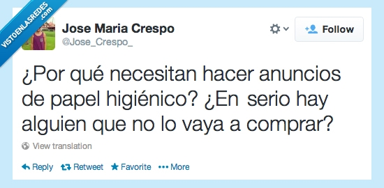 innecesario,comprar,televisión,papel higiénico,Anuncio