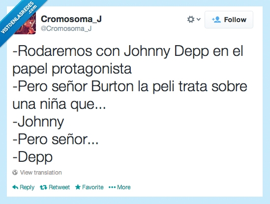 johnny,depp,tim burton,niña,protagonista