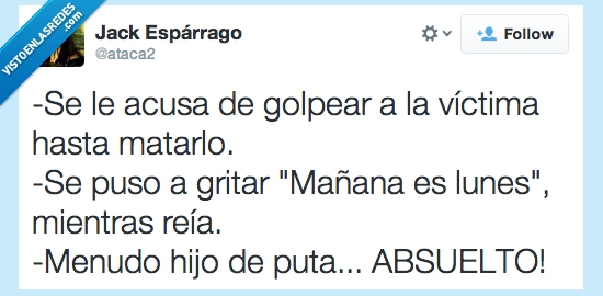 golpear,victima,juicio,absuelto,mañana,gritar,domingo,lunes