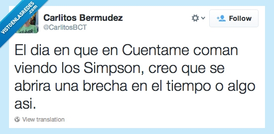 Cuentame,Los Simpson,comer,coman,viendo,brecha,temporal,tiempo