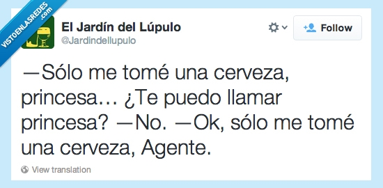 cerveza,beber,twitter,princesa,agente,parar,multa
