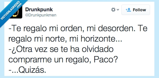 tweet,Carlos baute,regalo,cancion,mujer,te regalo,paco