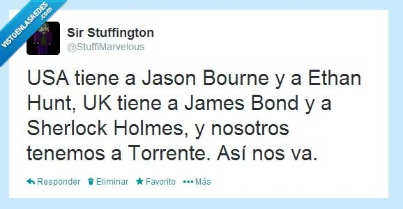 James Bond,Ethan Hunt,Sherlock Holmes,Jason Bourne,torrente,USA,UK
