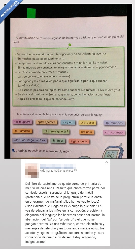 libro,primaria,facebook,indugnacion,lenguaje,sms,faltas,ortografía