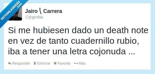 death note,cuadernillo,rubio,letra,caligrafia