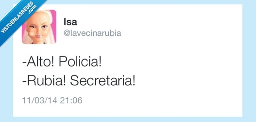 tonta,secretaria,stop,alto,policia,rubia