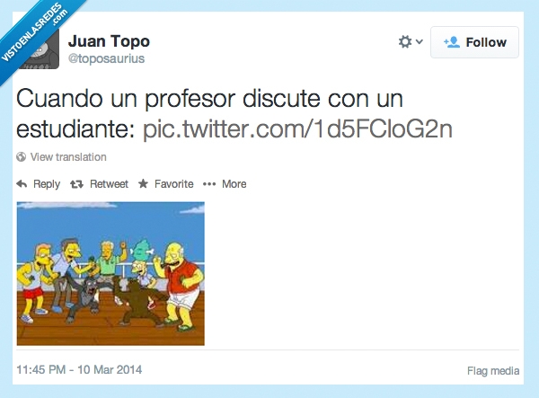 aula,pelea,discusion,los simpsons,twitter