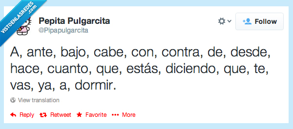 cabe,bajo,ante,dormir,ir,preposiciones,con