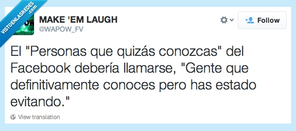 no los conozco,Facebook,gente,evitar