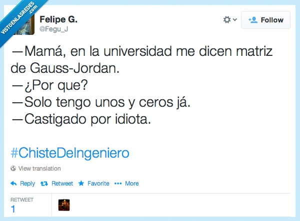 Ingeniero,matrices,Gauss-Jordan,Álgebra,cero,uno,chistedeingeniero