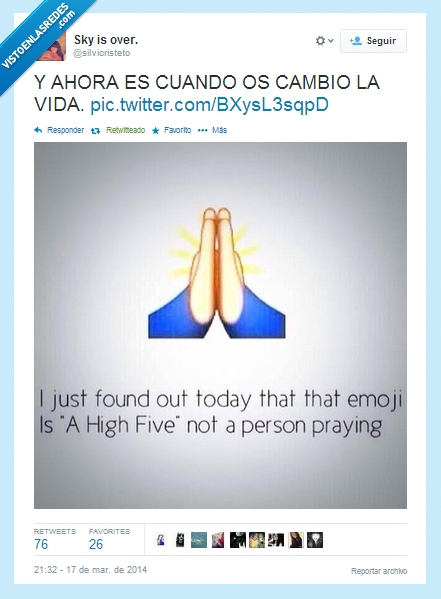 iluminado,high five,choca esos cinco,emoticono,whatsapp,rezar