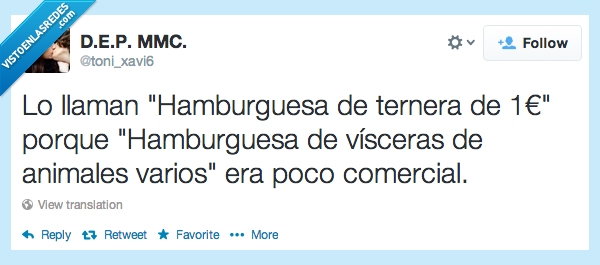 ternera,vísceras,animales varios,mcdonald's,1€,hamburguesa